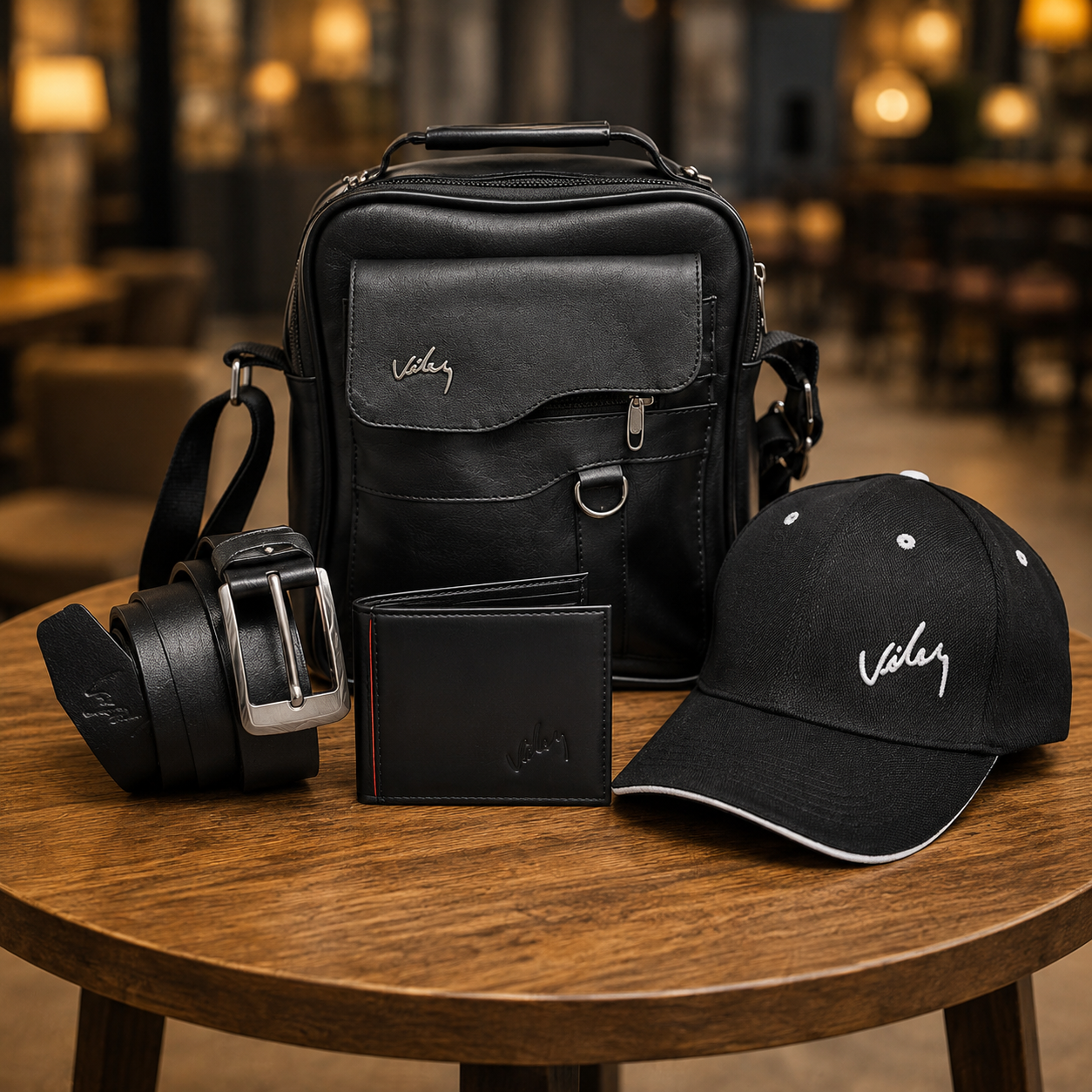 COMBO EJECUTIVO PREMIUM 4 EN 1 Incluye Bolso, Billetera, Cinturón y Gorra Exclusiva
